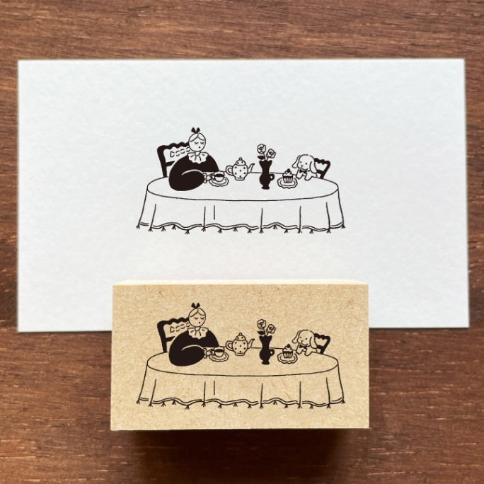 Stamp Marche Rubber Stamp - All Dressed up for Tea