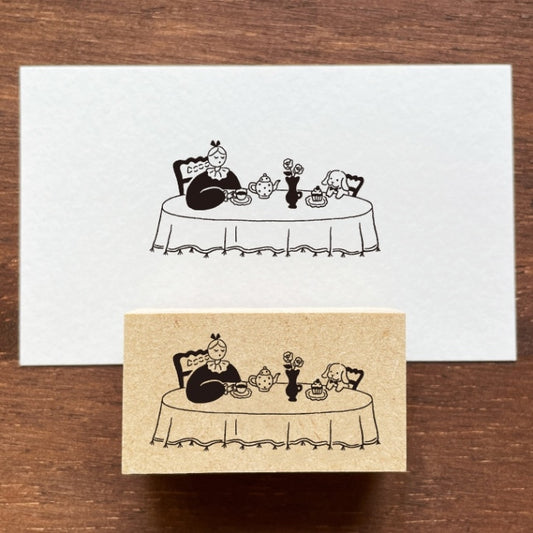 Stamp Marche Rubber Stamp - All Dressed up for Tea