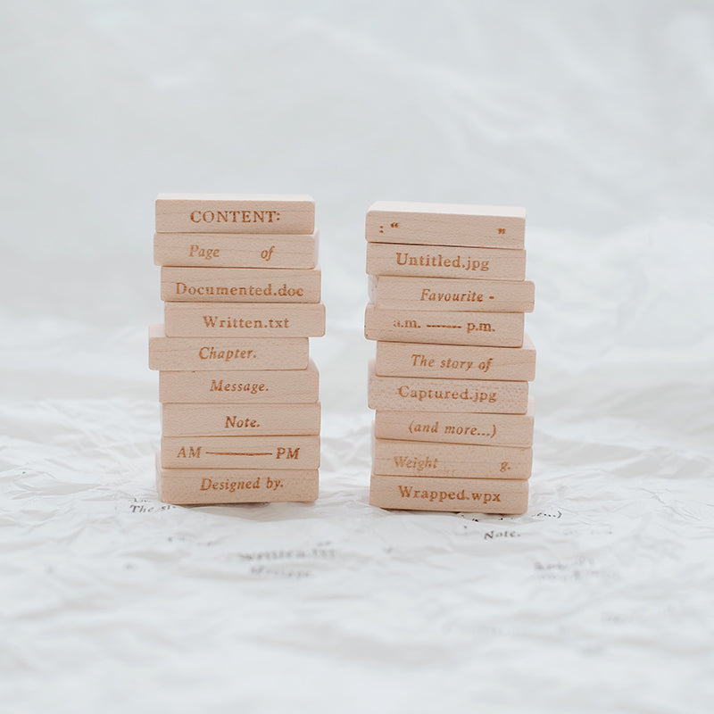 Phavourite 9 pt. Tiny Text Rubber Stamps - Complete Set