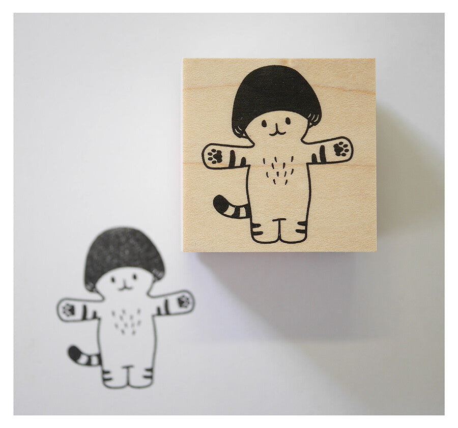 4legs Mushroom Cat Rubber Stamp - Hug