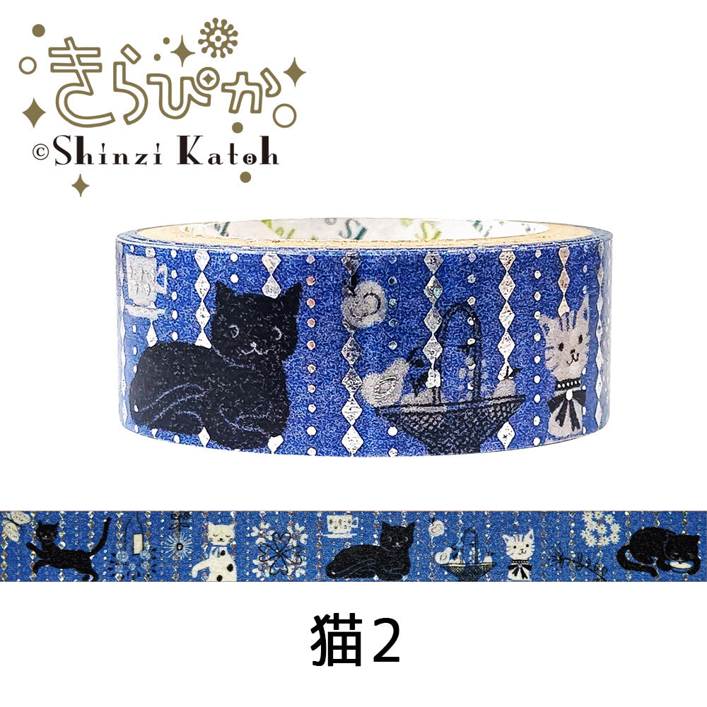 SHINZI KATOH Washi Tape with Foiling- Cats