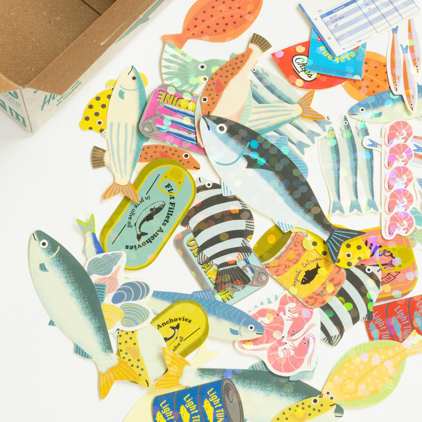Greeting Life Inc. Shipping Box Sticker Flake Set - Seafood
