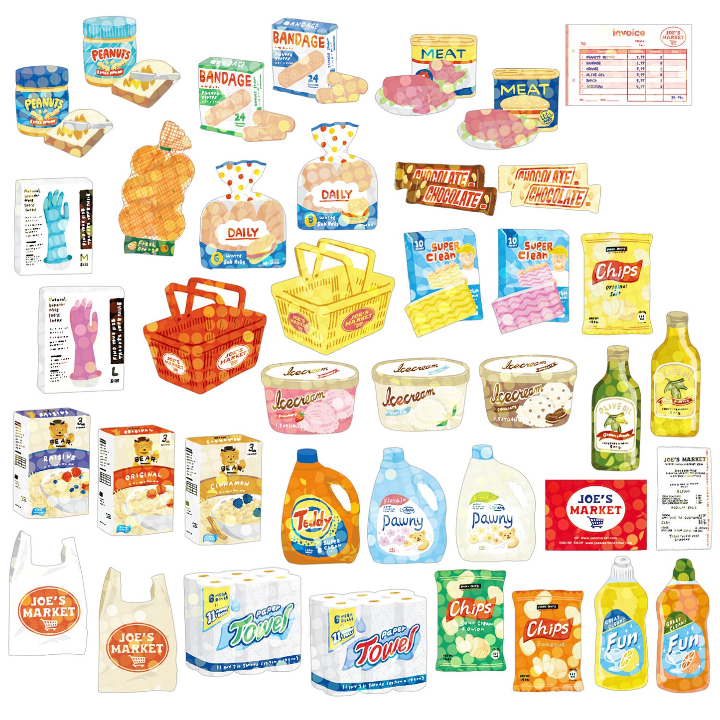 Greeting Life Inc. Shipping Box Sticker Flake Set - Joe's Market