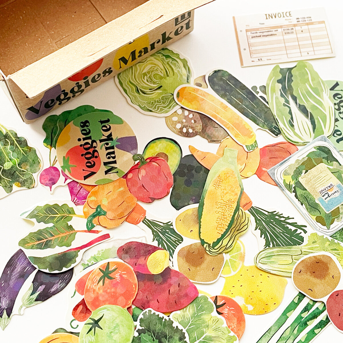 Greeting Life Inc. Shipping Box Sticker Flake Set - Veggies Market