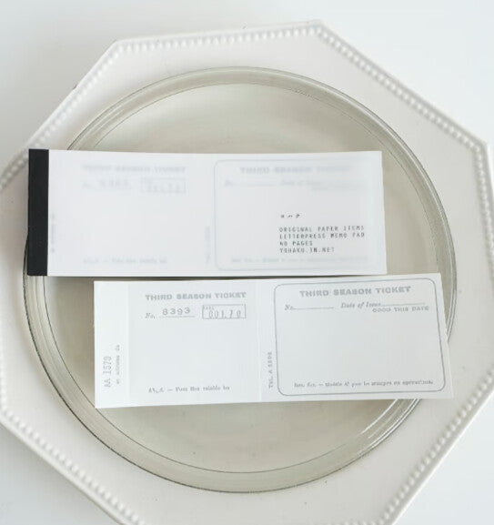 YOHAKU Letterpress Memo Pad Ticket Grey M-167