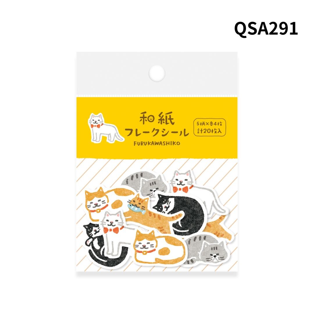 Furukawa Shiko Washi Sticker Flakes - Cat