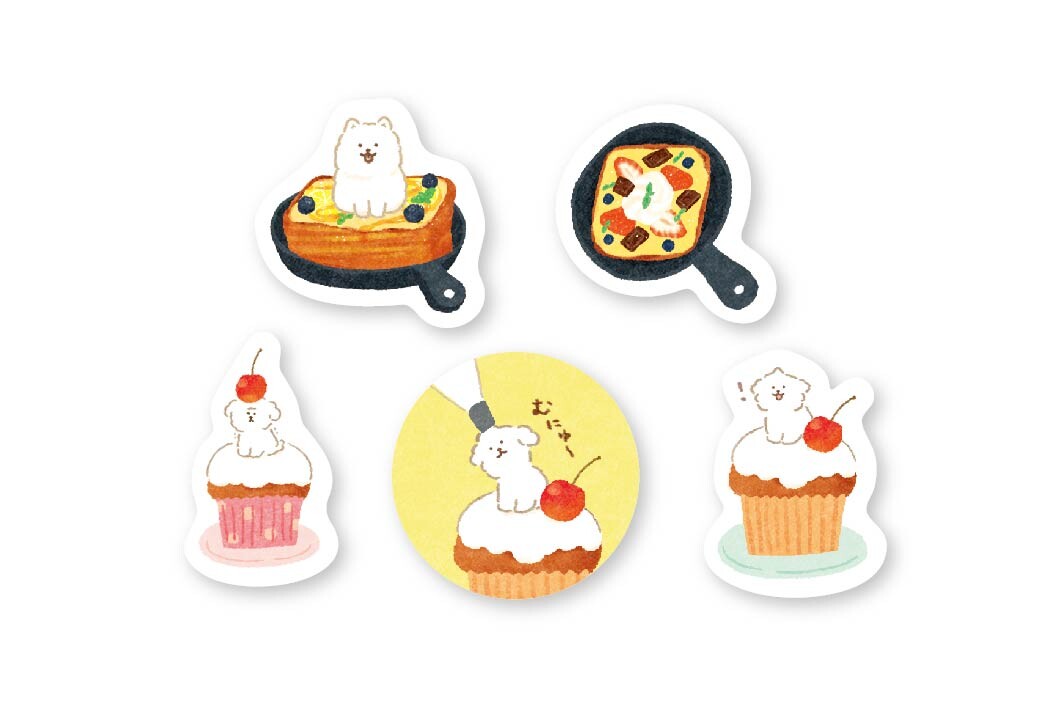 Furukawa Shiko Boxed Sticker Flakes -Animal Sweets Shop Dog