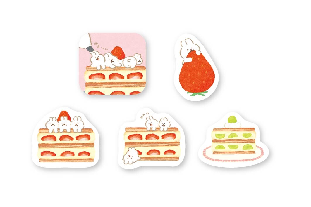 Furukawa Shiko Boxed Sticker Flakes -Animal Sweets Shop Rabbits