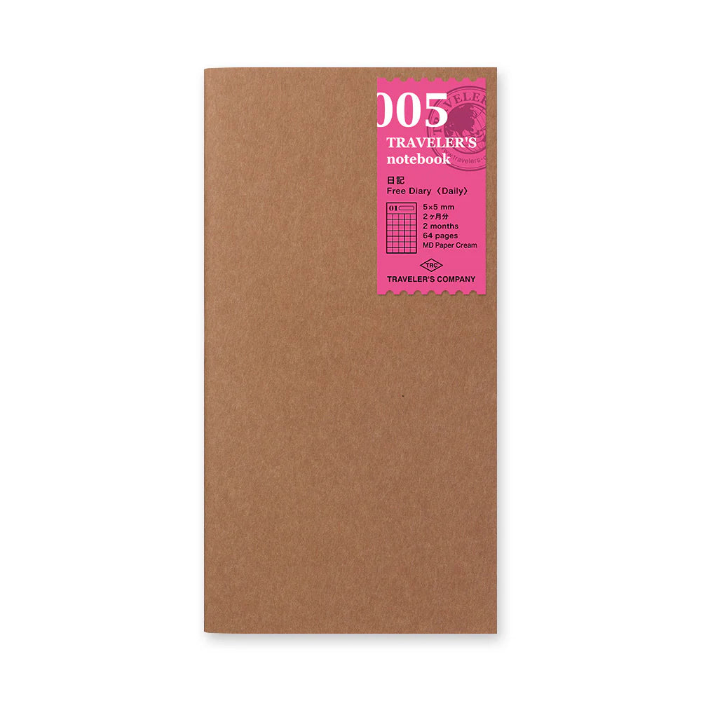TRAVELER'S notebook Regular Size 005 Free Diary Daily Refill