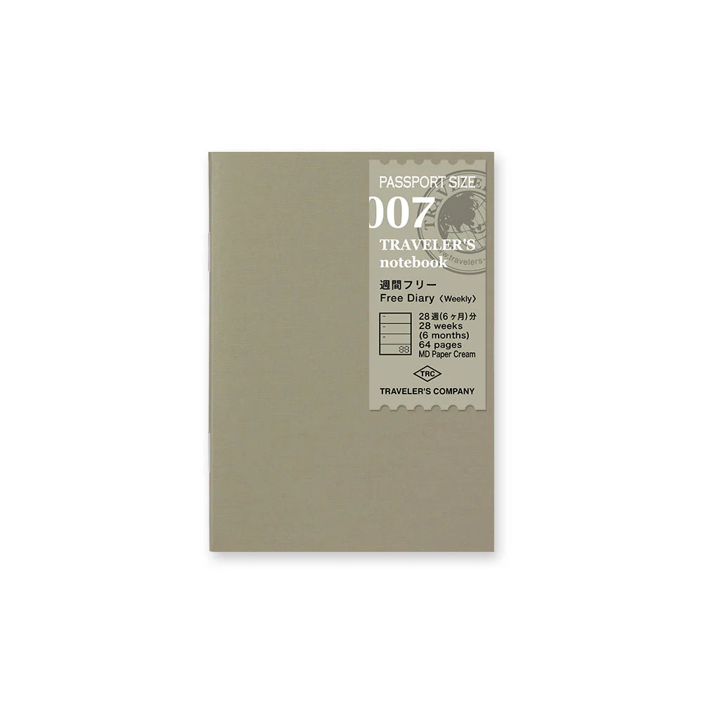 TRAVELER'S notebook Passport Size 007 Weekly Free Diary Refill