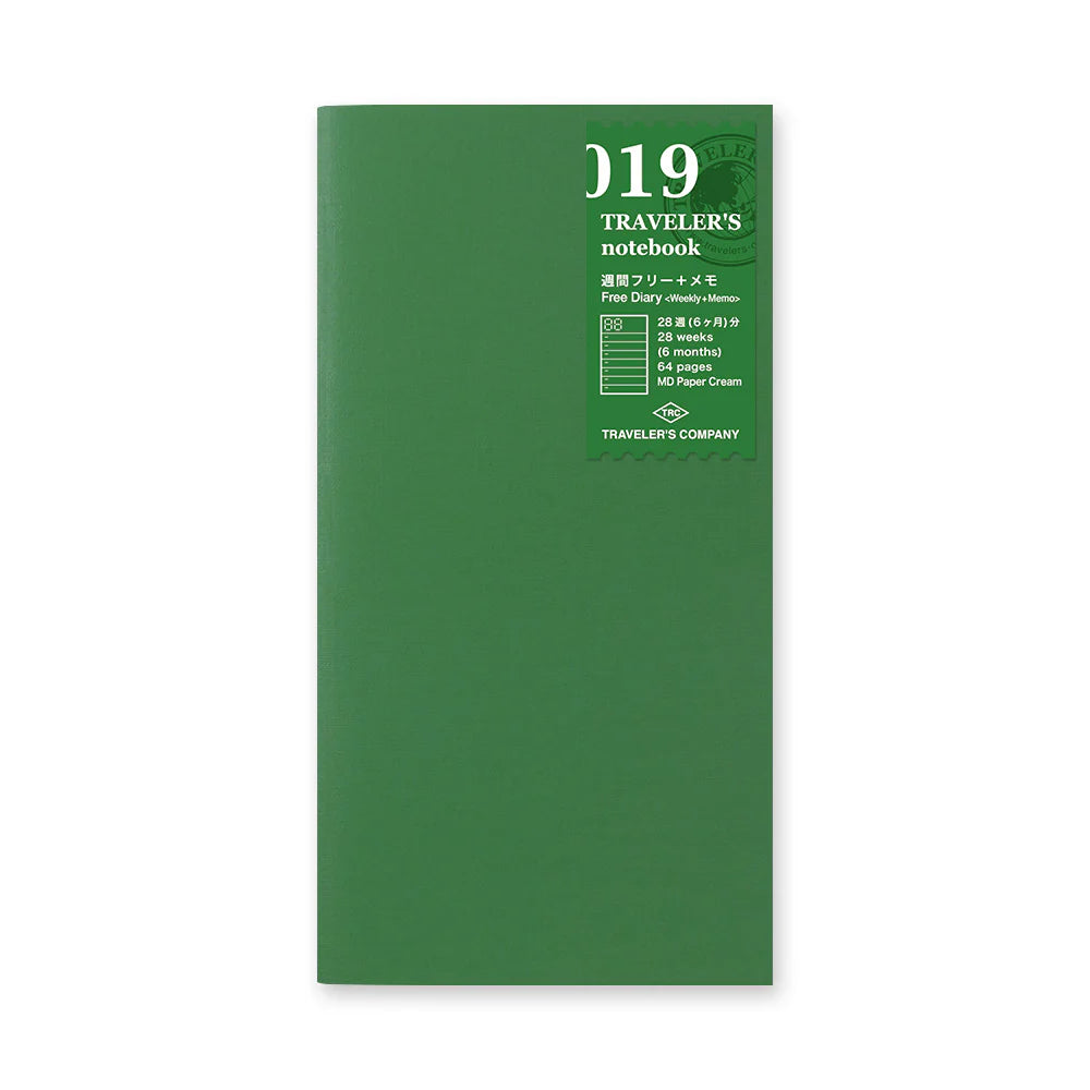 TRAVELER'S notebook Regular Size 019 Free Diary (Weekly + Memo)