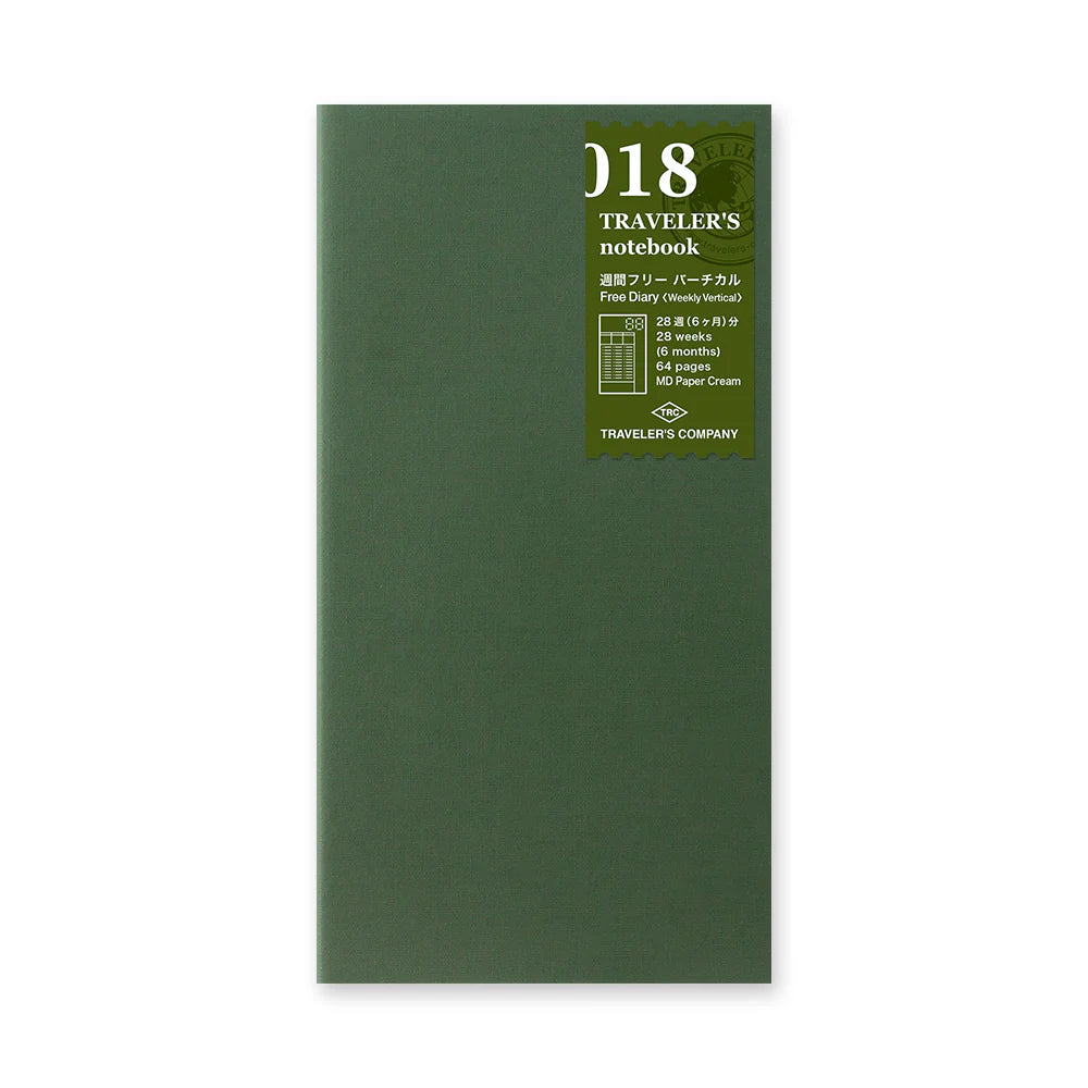 TRAVELER'S notebook Regular Size 018 Free Diary (Weekly Vertical)