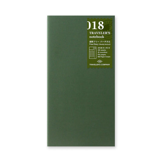 TRAVELER'S notebook Regular Size 018 Free Diary (Weekly Vertical)