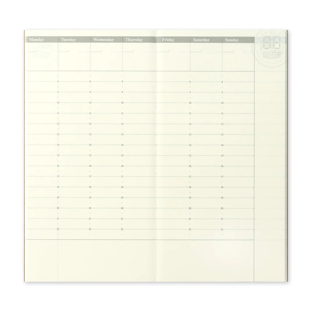 TRAVELER'S notebook Regular Size 018 Free Diary (Weekly Vertical)