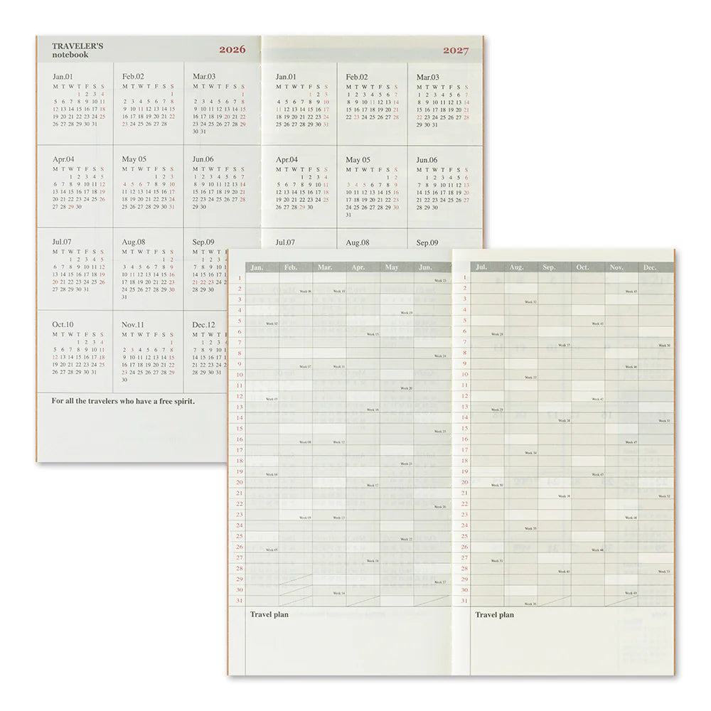 PRE-ORDER TRAVELER'S notebook 2026 Monthly Diary - Regular Size