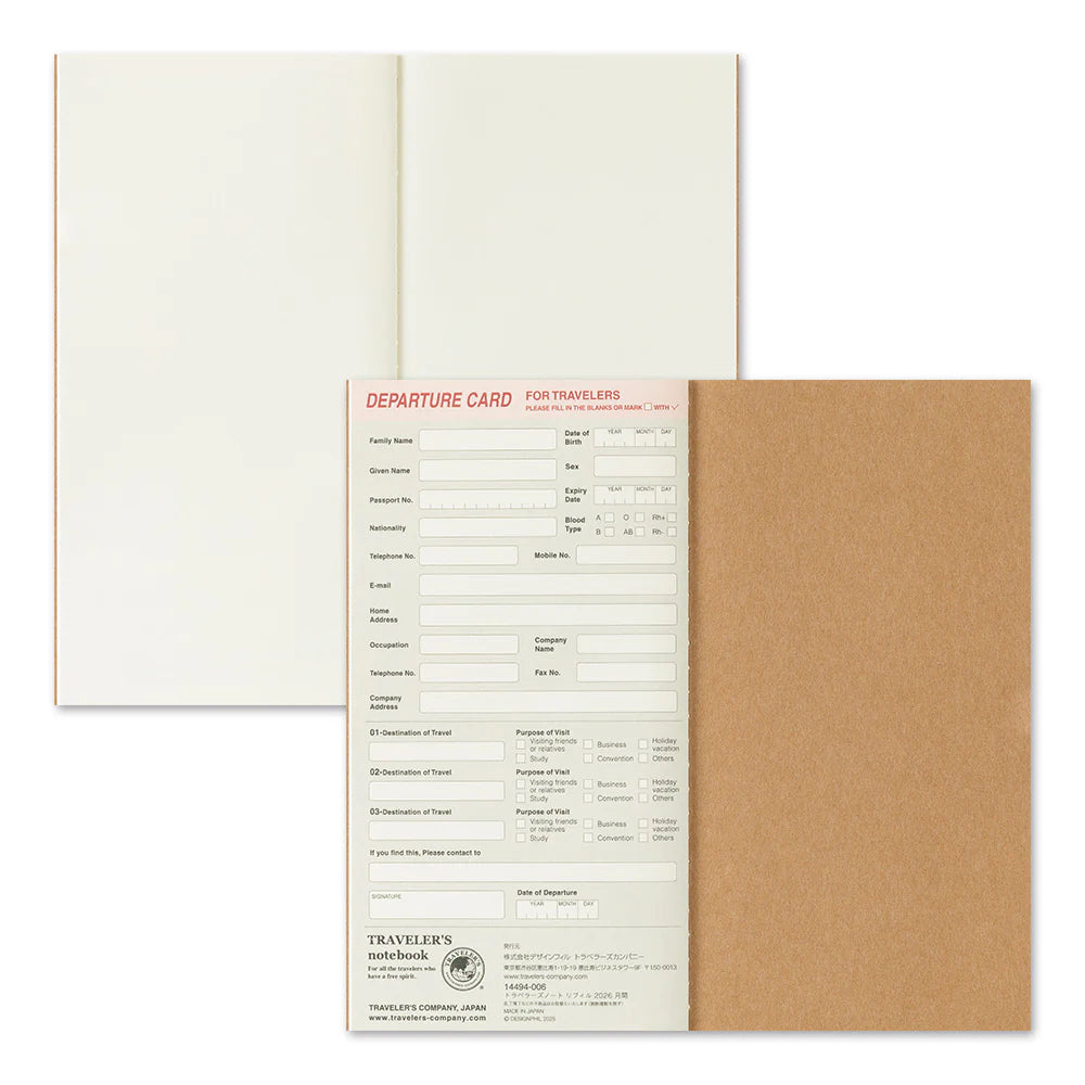 PRE-ORDER TRAVELER'S notebook 2026 Monthly Diary - Regular Size