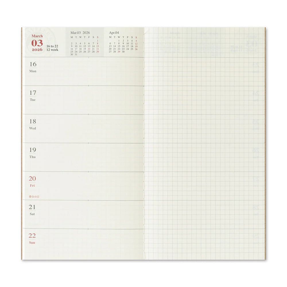 PRE-ORDER TRAVELER'S notebook 2026 Weekly + Memo - Regular Size