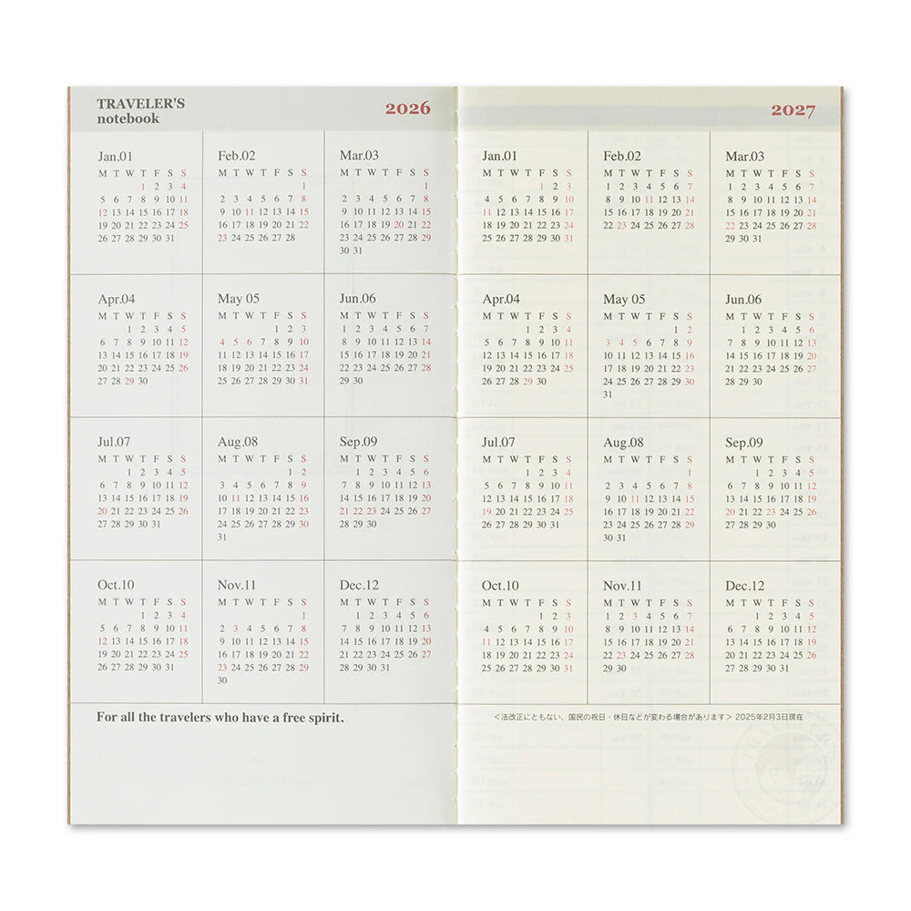 PRE-ORDER TRAVELER'S notebook 2026 Vertical - Regular Size