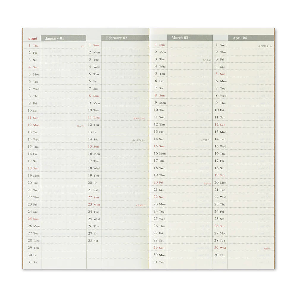 PRE-ORDER TRAVELER'S notebook 2026 Vertical - Regular Size