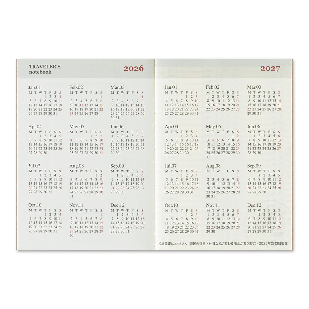 PRE-ORDER TRAVELER'S notebook Weekly Diary - Passport