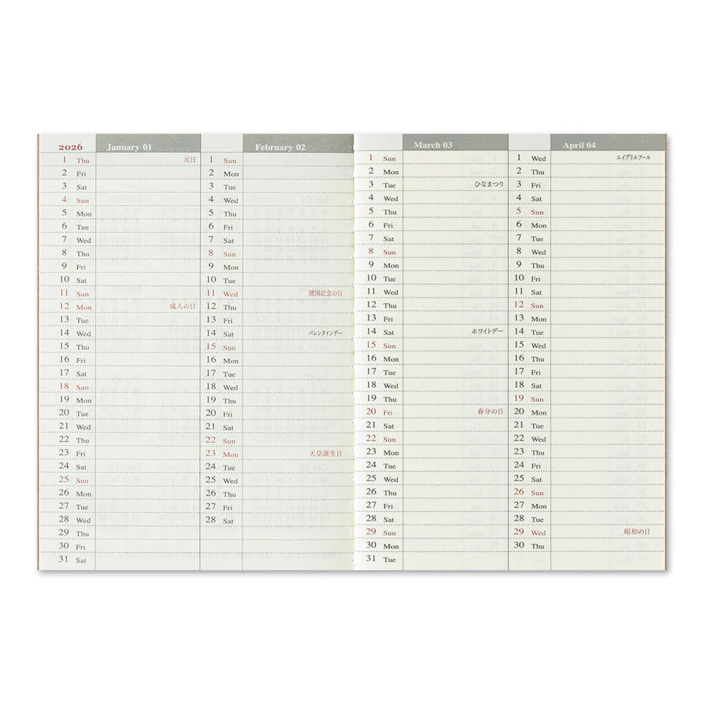 PRE-ORDER TRAVELER'S notebook Weekly Diary - Passport