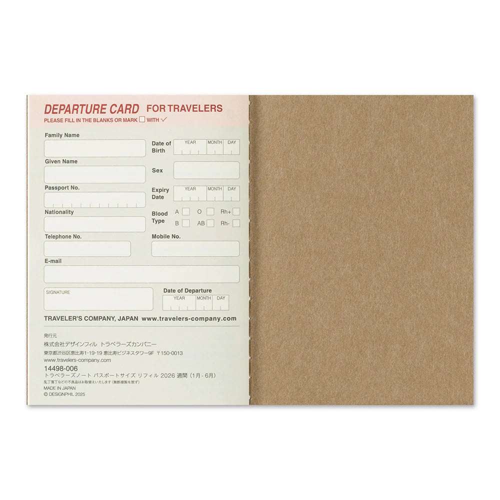 PRE-ORDER TRAVELER'S notebook Weekly Diary - Passport