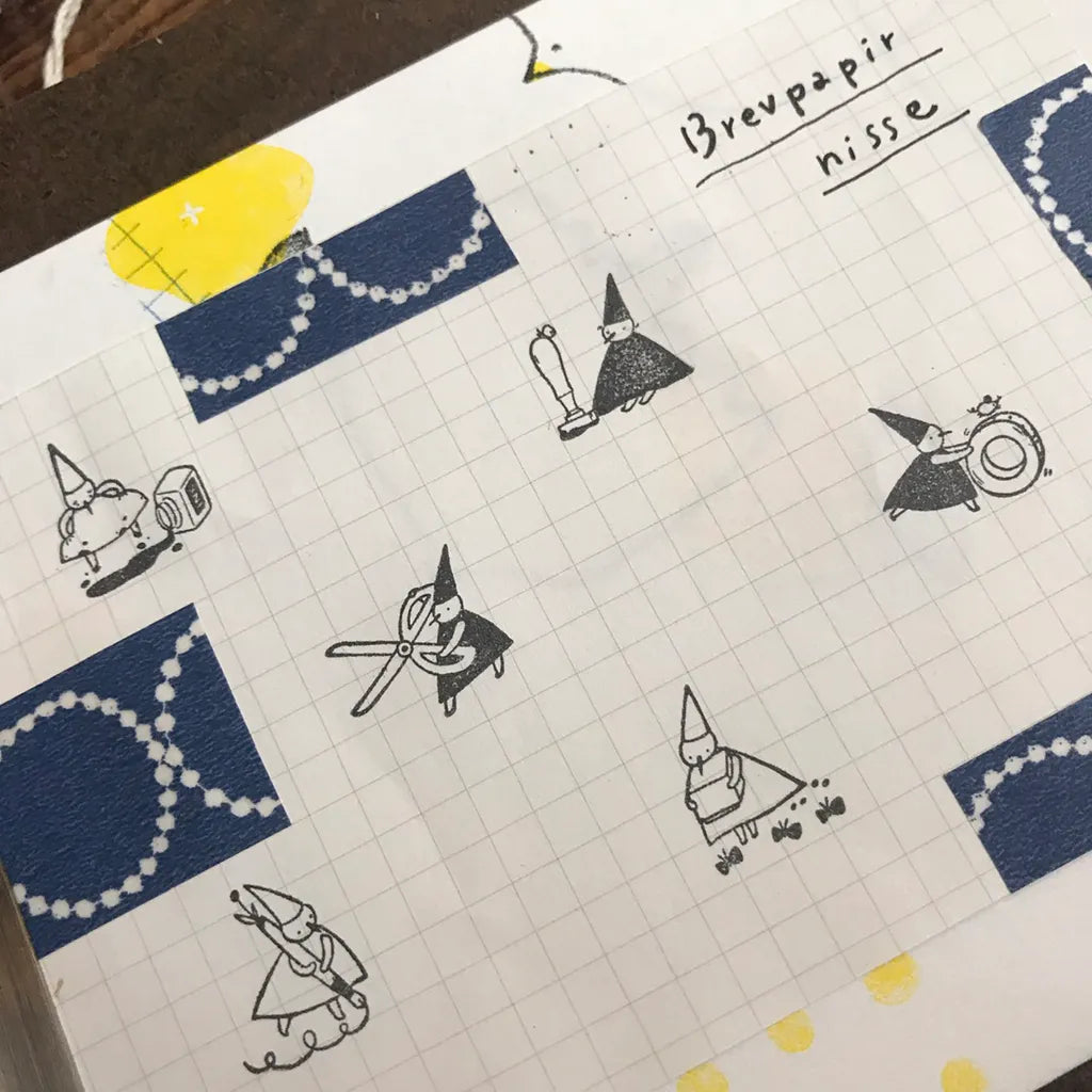 avocadomori Wooden Stamp Set - Stationery Elves Brevpapir Nisse