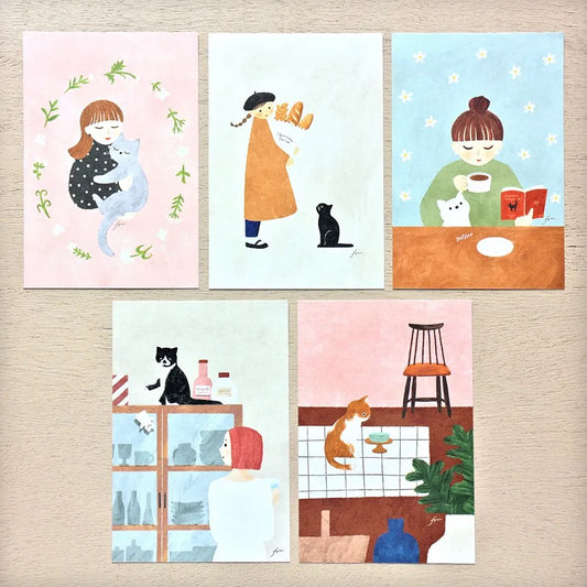 Cozyca x Mariko Fukuoka Postcard Set - Meow