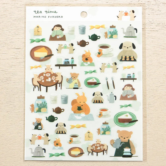 Cozyca x Mariko Fukuoko Sticker Sheet - Tea Time