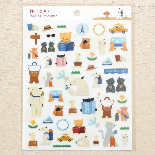 Cozyca x Mariko Fukuoko Sticker Sheet - Let's Go on a Trip