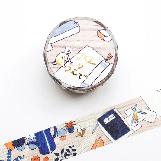 Cozyca x Sairi Fujimaki Foil Stamped Masking Tape - Tsukue no Ue