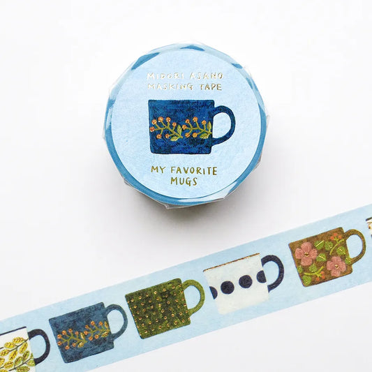 Cozyca x Asano Midori Foil Stamped Washi Tape - My Favorite Mugs