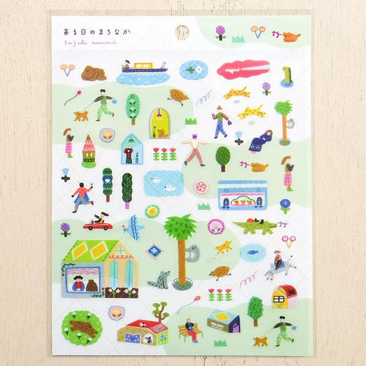 Cozyca x Suzuki Narumi Sticker Sheet - A Day in the Town