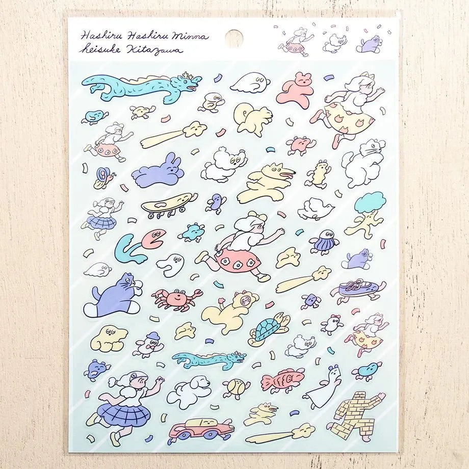 Cozyca x Heisuke Kitazawa Sticker Sheet - Hashiru Hashiru Everyone
