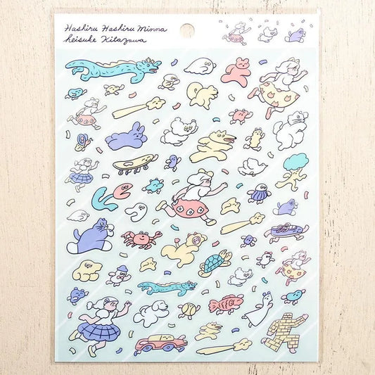 Cozyca x Heisuke Kitazawa Sticker Sheet - Hashiru Hashiru Everyone