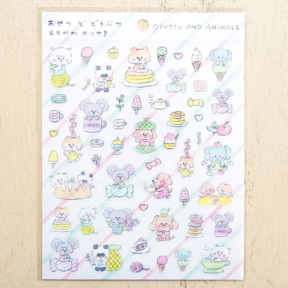 Cozyca x Noriyuki Echigawa Sticker Sheet - Oyatsu and Animals
