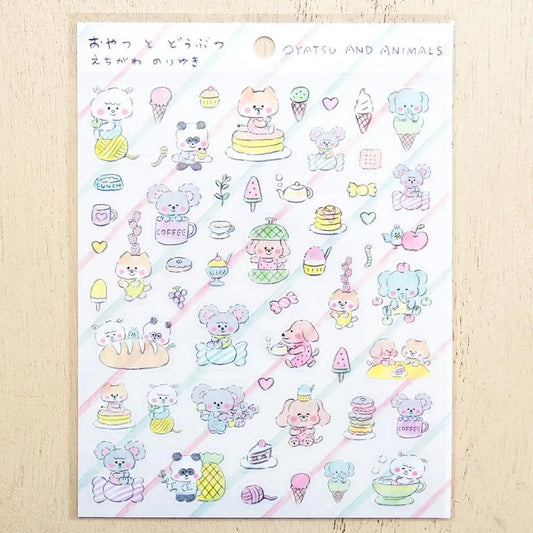 Cozyca x Noriyuki Echigawa Sticker Sheet - Oyatsu and Animals