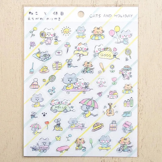 Cozyca x Noriyuki Echigawa Sticker Sheet - Cats and Holiday