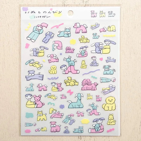 Cozyca x Nishiwa Tadashi Sticker Sheet - Inu and Leisure