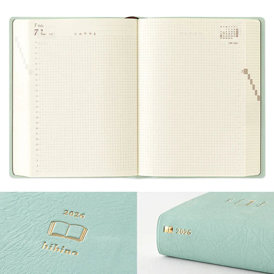 Midori Diary Hibino 2026 - A6 Blue
