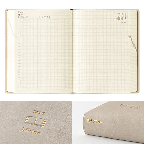 Midori Diary Hibino 2026 - A6 Grey