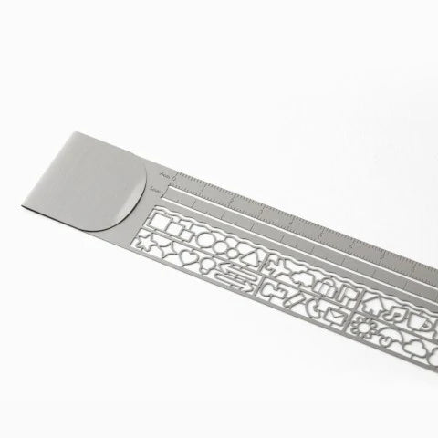 Midori Decorative Clip Ruler - Silver