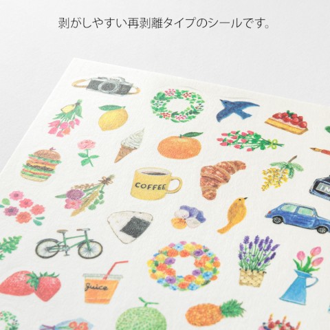 Midori Yuru Log Decoration Sticker Sheet - Motif