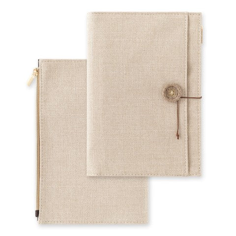 Midori Yuru Log B6 Zipper Pouch Fabric Notebook Cover