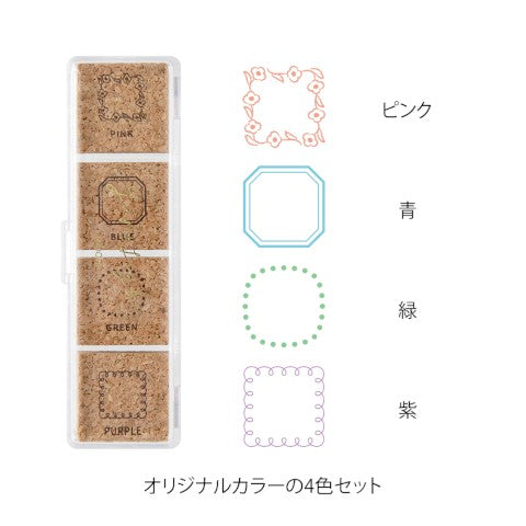 Midori Yuru Log Pre-Inked Paintable Stamp Set - Frame