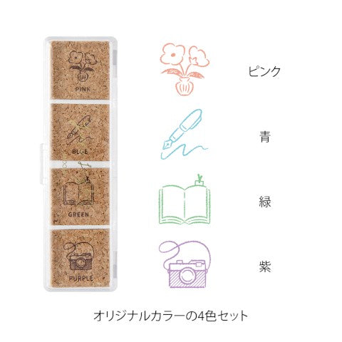 Midori Yuru Log Pre-Inked Paintable Stamp Set - Daily Life
