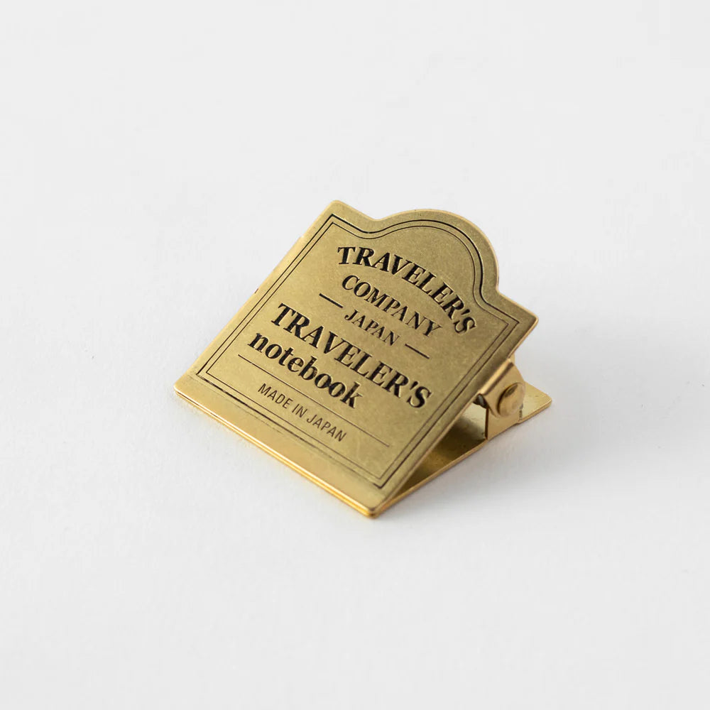 TRAVELER'S notebook 030 Brass Clip - TRC Logo
