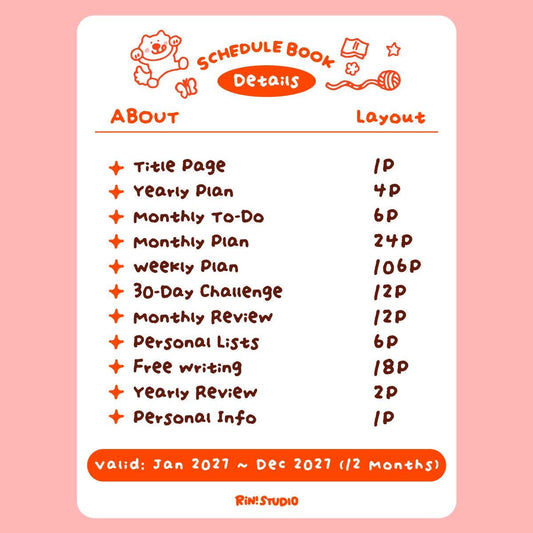 Rin! Studio The Little Things 2027 B6 Planner