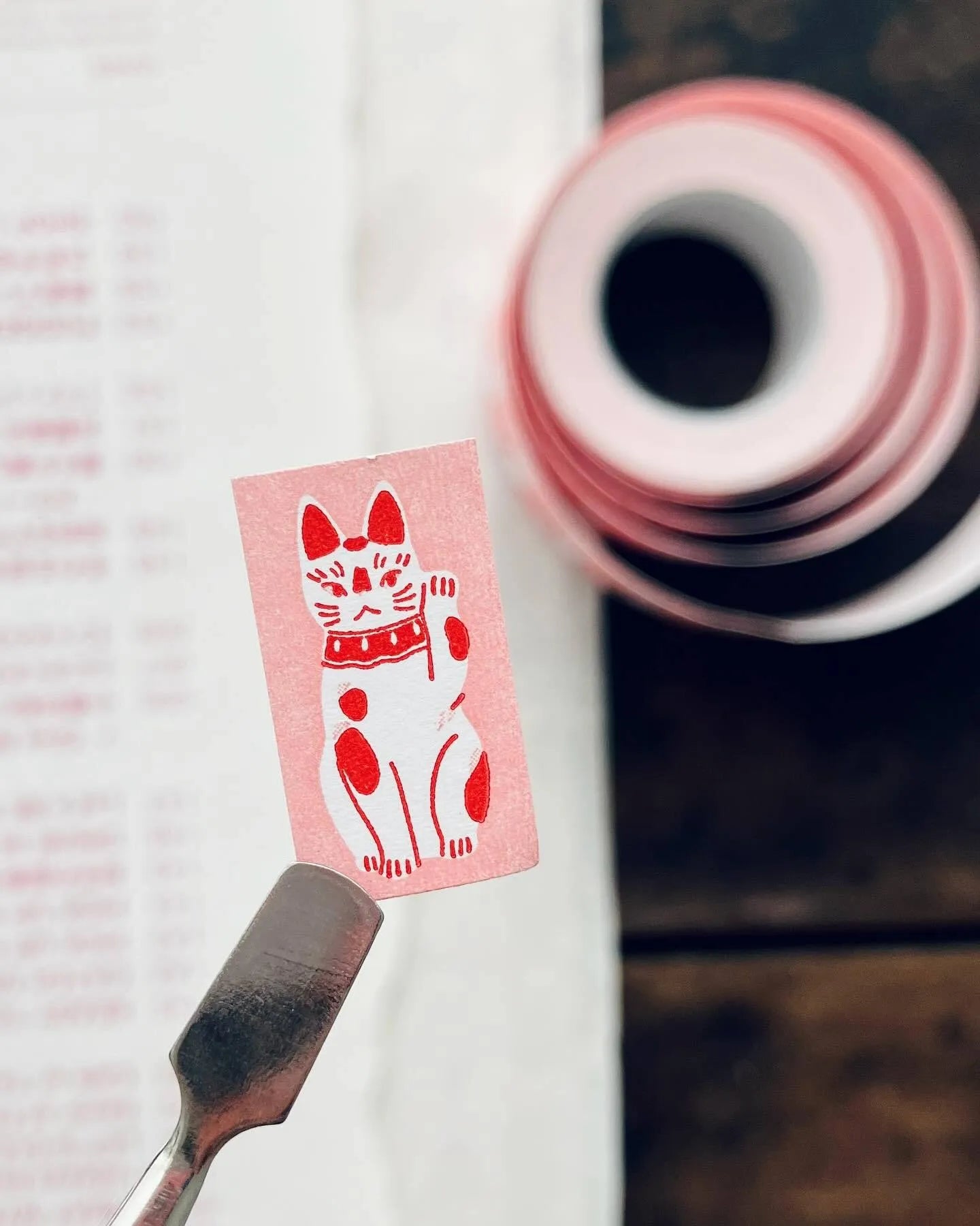 Somesortof.fern Label Stickers - Fortune Cat