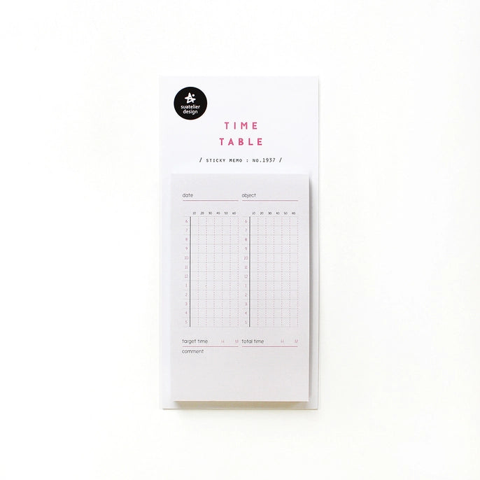 Suatelier Time Table Sticky Memo